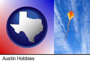 flying a kite in Austin, TX