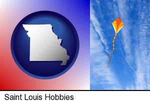 flying a kite in Saint Louis, MO