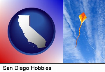 flying a kite in San Diego, CA
