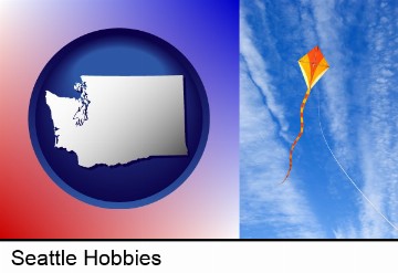flying a kite in Seattle, WA