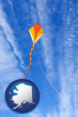 alaska flying a kite