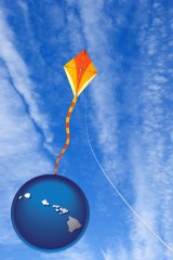 hawaii flying a kite