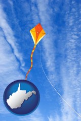 west-virginia flying a kite