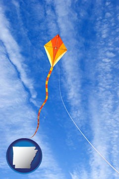 flying a kite - with Arkansas icon