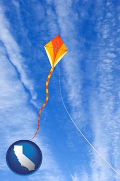 flying a kite - with California icon