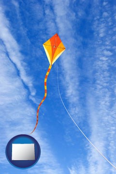 flying a kite - with Colorado icon
