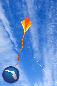 flying a kite - with Florida icon
