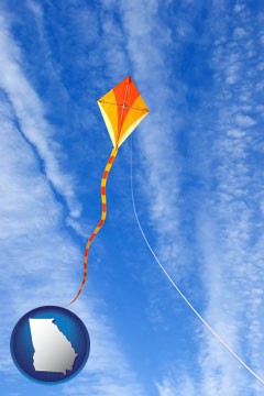 flying a kite - with Georgia icon