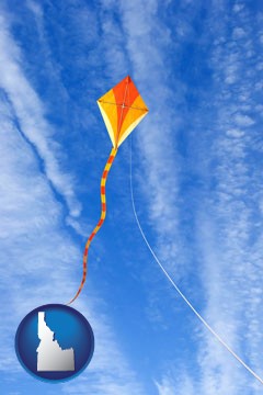 flying a kite - with Idaho icon