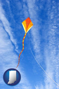 flying a kite - with Indiana icon