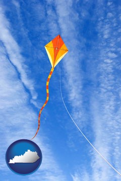 flying a kite - with Kentucky icon