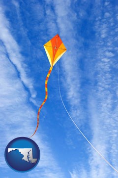 flying a kite - with Maryland icon