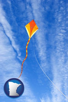 flying a kite - with Minnesota icon