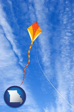 flying a kite - with Missouri icon