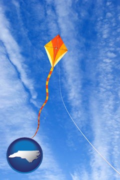 flying a kite - with North Carolina icon