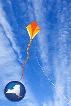 flying a kite - with New York icon