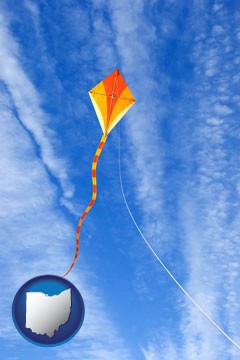 flying a kite - with Ohio icon