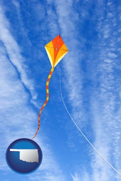 flying a kite - with Oklahoma icon