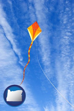 flying a kite - with Oregon icon
