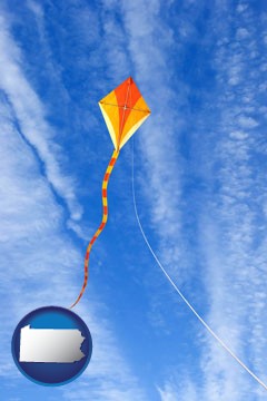 flying a kite - with Pennsylvania icon