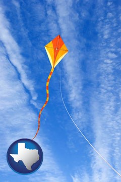 flying a kite - with Texas icon