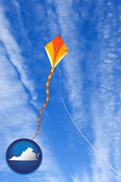 flying a kite - with Virginia icon